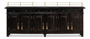 Sarreid Covent Gardens Sideboard In Elegant Ebony Finish - Premium Acacia Wood For Stylish Storage Solutions Black  53020