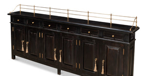 Sarreid Covent Gardens Sideboard In Elegant Ebony Finish - Premium Acacia Wood For Stylish Storage Solutions Black  53020