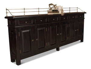 Sarreid Covent Gardens Sideboard In Elegant Ebony Finish - Premium Acacia Wood For Stylish Storage Solutions Black  53020