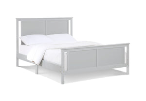 HomeRoots Gray Reversible Inlaid Panels Full Bed Frame - Solid Wood Design with Dual Finish for Versatile Style 530212