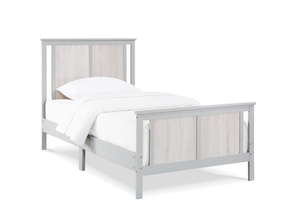 Homeroots Gray Reversible Solid Wood Twin Bed Frame - Stylish, Durable Design For A Restful Night's Sleep  Wood 530216