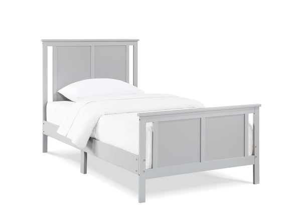 Homeroots Gray Reversible Solid Wood Twin Bed Frame - Stylish, Durable Design For A Restful Night's Sleep  Wood 530216
