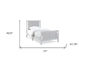 Homeroots Gray Reversible Solid Wood Twin Bed Frame - Stylish, Durable Design For A Restful Night's Sleep  Wood 530216