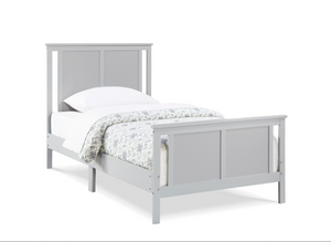 Homeroots Gray Reversible Solid Wood Twin Bed Frame - Stylish, Durable Design For A Restful Night's Sleep  Wood 530216