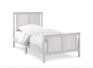 Homeroots Gray Reversible Solid Wood Twin Bed Frame - Stylish, Durable Design For A Restful Night's Sleep  Wood 530216