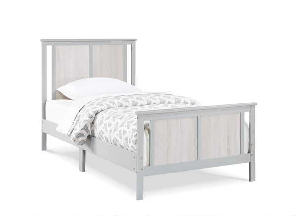 Homeroots Gray Reversible Solid Wood Twin Bed Frame - Stylish, Durable Design For A Restful Night's Sleep  Wood 530216
