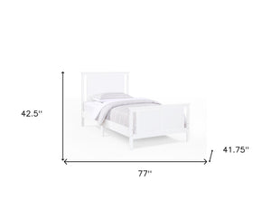 HomeRoots White Reversible Solid Wood Twin Bed Frame - Versatile Walnut Design for Stylish Bedrooms & Storage 530218