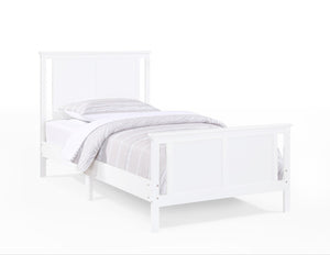 HomeRoots White Reversible Solid Wood Twin Bed Frame - Versatile Walnut Design for Stylish Bedrooms & Storage 530218