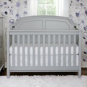 Homeroots Gray Solid And Manufactured Wood Standard Four In One Convertible Crib   530219