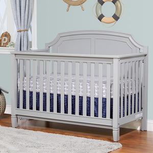 Homeroots Gray Solid And Manufactured Wood Standard Four In One Convertible Crib   530219