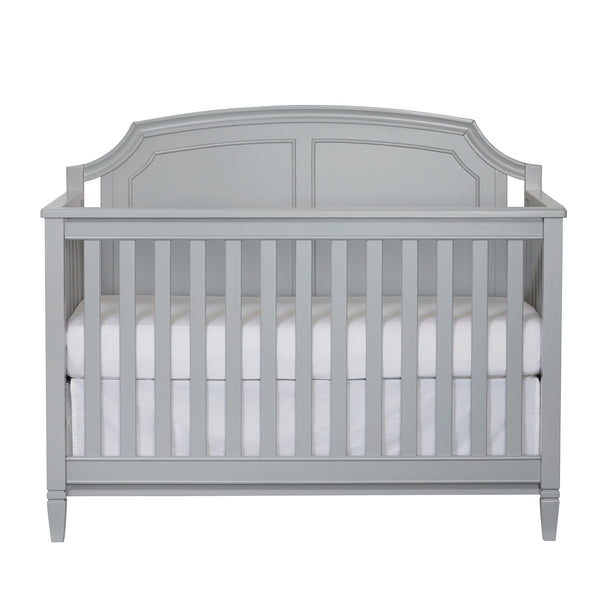 Homeroots Gray Solid And Manufactured Wood Standard Four In One Convertible Crib   530219