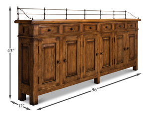 Sarreid Covent Gardens Sideboard - Elegant Fruitwood Finish With Durable Acacia Wood For Timeless Style Brown  53021