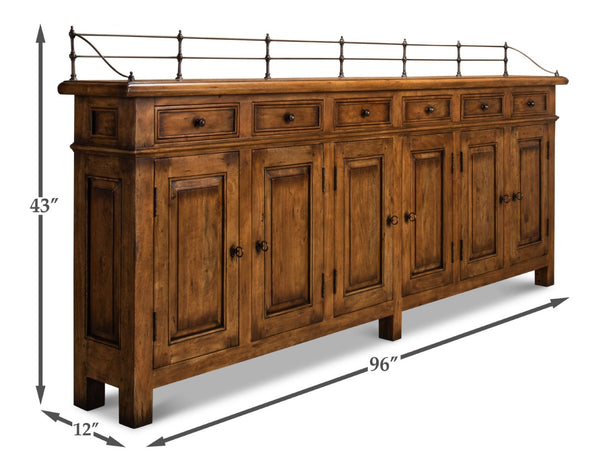 Sarreid Covent Gardens Sideboard - Elegant Fruitwood Finish With Durable Acacia Wood For Timeless Style Brown  53021