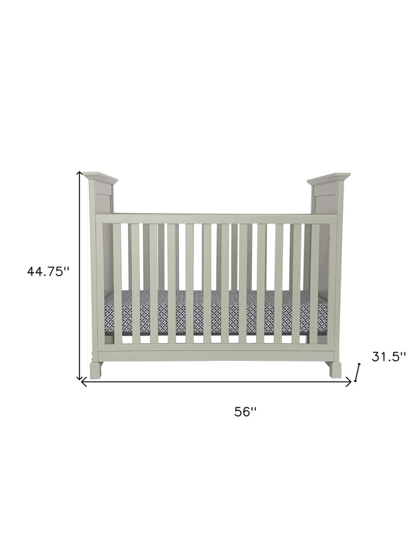 Homeroots Gray Solid And Manufactured Wood Standard Three In One Convertible Crib   530221