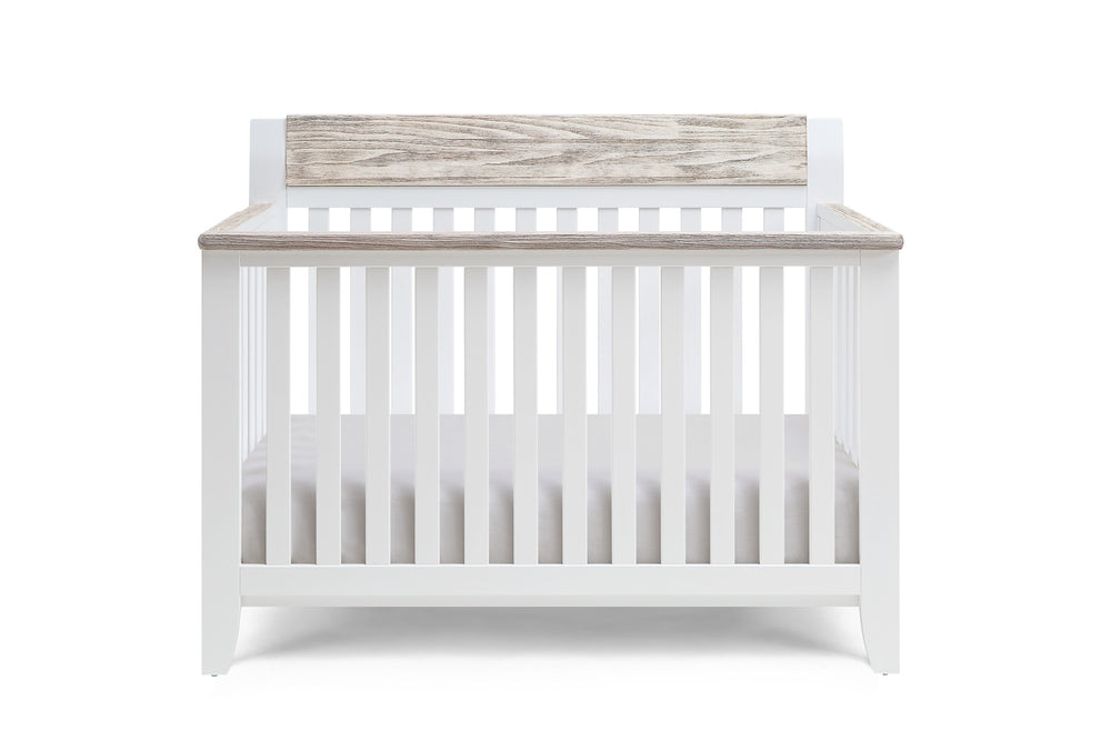 Homeroots White Solid And Manufactured Wood Standard Four In One Convertible Crib   530222