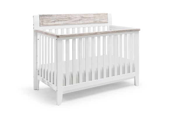 Homeroots White Solid And Manufactured Wood Standard Four In One Convertible Crib   530222