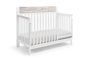 Homeroots White Solid And Manufactured Wood Standard Four In One Convertible Crib   530222