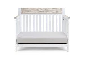 Homeroots White Solid And Manufactured Wood Standard Four In One Convertible Crib   530222