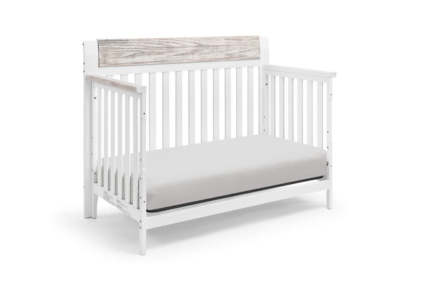 Homeroots White Solid And Manufactured Wood Standard Four In One Convertible Crib   530222