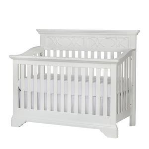 Homeroots White Solid And Manufactured Wood Standard Four In One Convertible Crib   530225