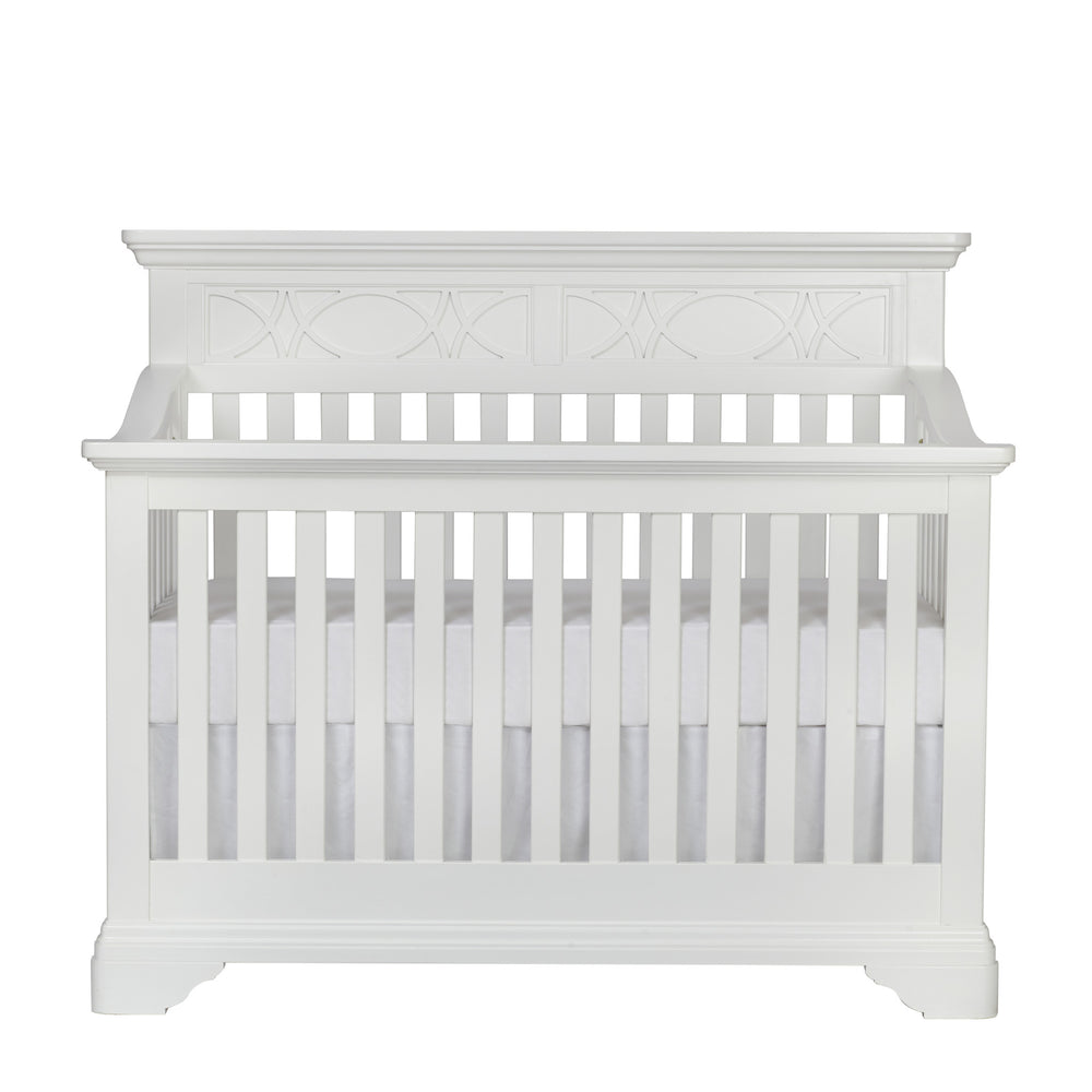 Homeroots White Solid And Manufactured Wood Standard Four In One Convertible Crib   530225