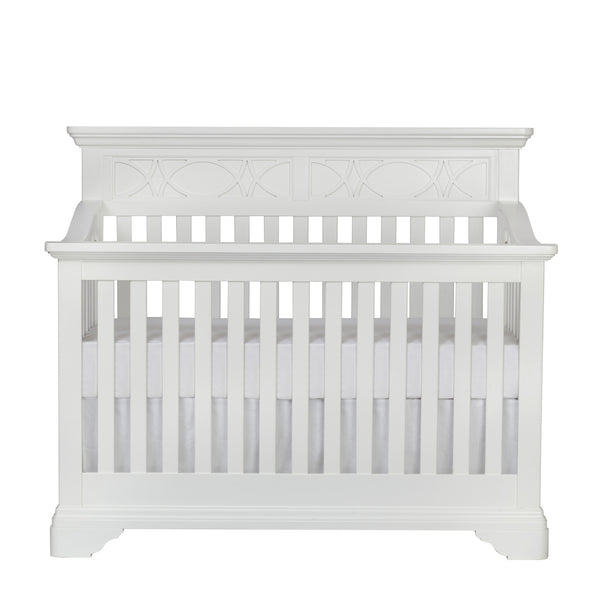 Homeroots White Solid And Manufactured Wood Standard Four In One Convertible Crib   530225