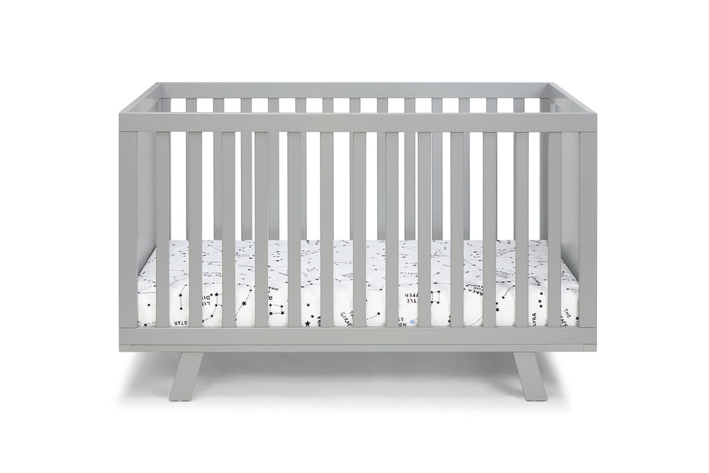 Homeroots Light Gray Solid And Manufactured Wood Standard Three In One Convertible Crib   530226