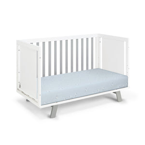 Homeroots Gray And White Solid And Manufactured Wood Standard Three In One Convertible Crib   530227