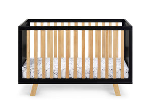 Homeroots Black Solid And Manufactured Wood Standard Three In One Convertible Crib   530229