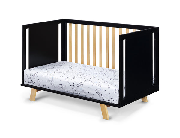 Homeroots Black Solid And Manufactured Wood Standard Three In One Convertible Crib   530229