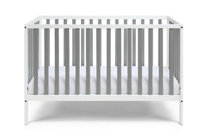 Homeroots Gray And White Solid And Manufactured Wood Standard Three In One Convertible Crib   530231