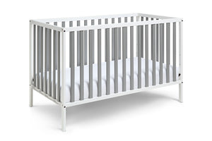 Homeroots Gray And White Solid And Manufactured Wood Standard Three In One Convertible Crib   530231