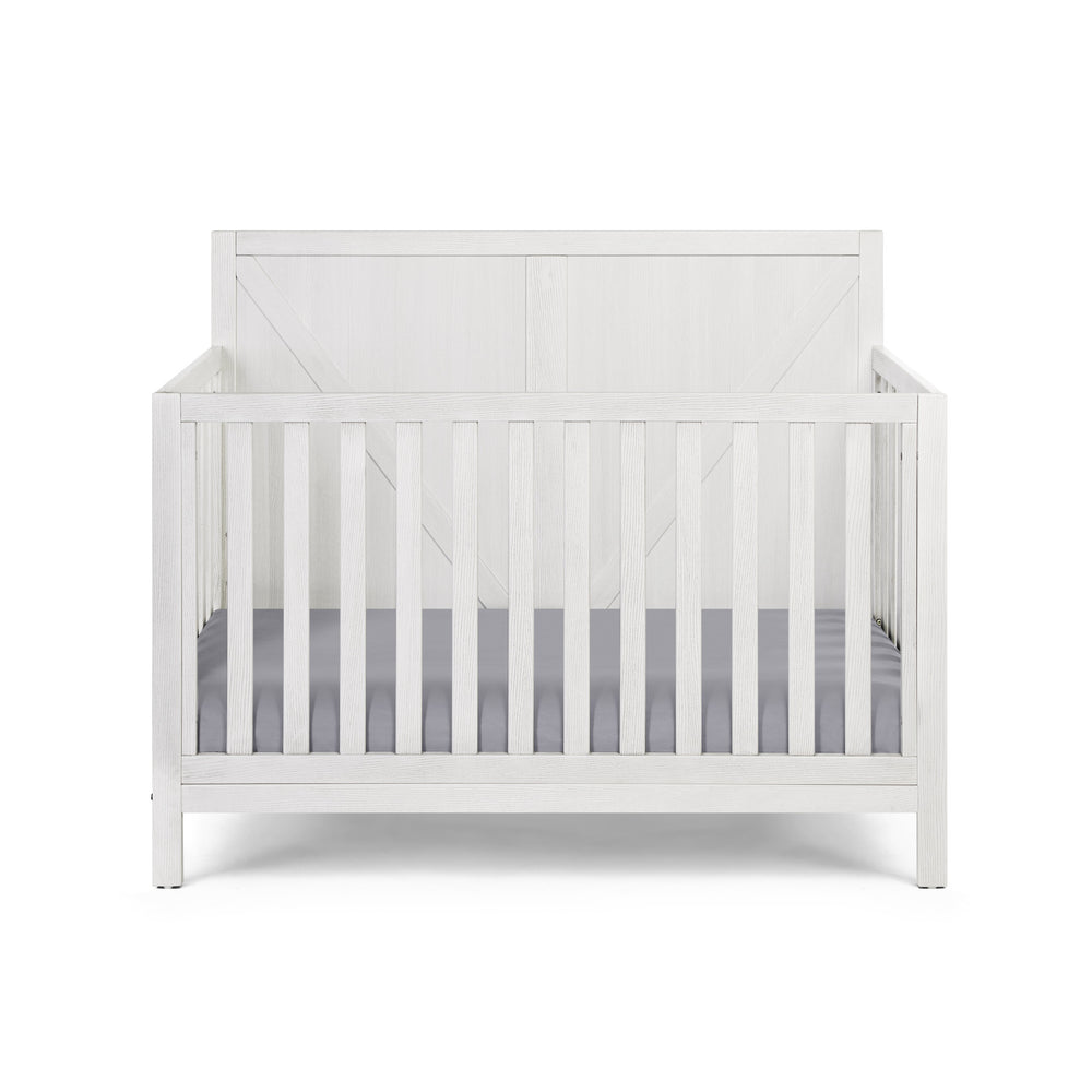 Homeroots Gray Solid And Manufactured Wood Standard Four In One Convertible Crib   530232