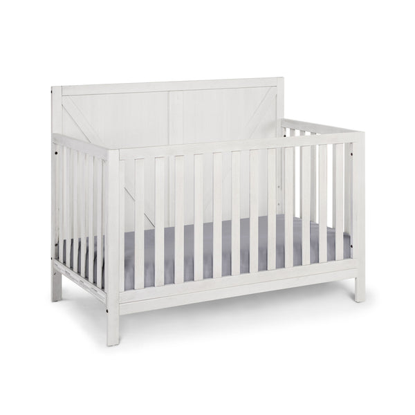 Homeroots Gray Solid And Manufactured Wood Standard Four In One Convertible Crib   530232