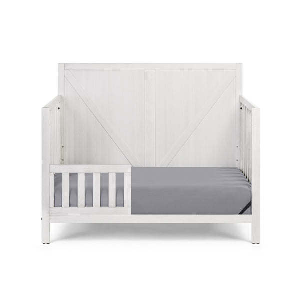 Homeroots Gray Solid And Manufactured Wood Standard Four In One Convertible Crib   530232