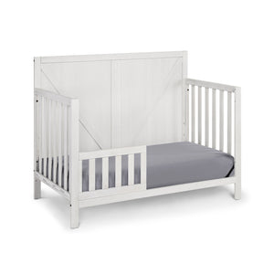 Homeroots Gray Solid And Manufactured Wood Standard Four In One Convertible Crib   530232