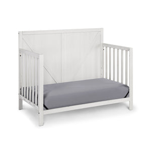 Homeroots Gray Solid And Manufactured Wood Standard Four In One Convertible Crib   530232