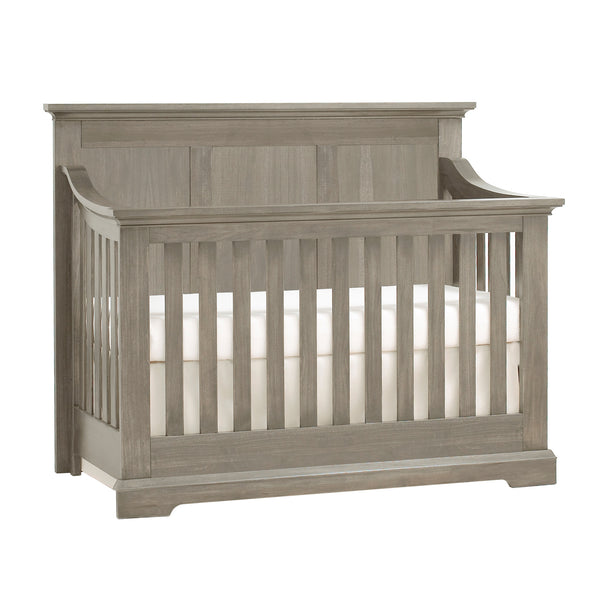 Homeroots Ash Gray Solid And Manufactured Wood Standard Four In One Convertible Crib   530234