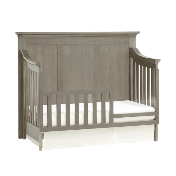 Homeroots Ash Gray Solid And Manufactured Wood Standard Four In One Convertible Crib   530234