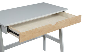 Homeroots 36" Gray And Natural Writing Desk   530235