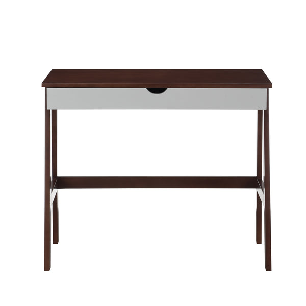 Homeroots 36" Brown And White Writing Desk   530237