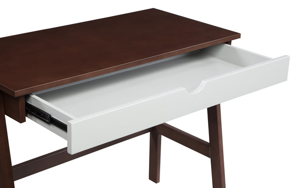 Homeroots 36" Brown And White Writing Desk   530237