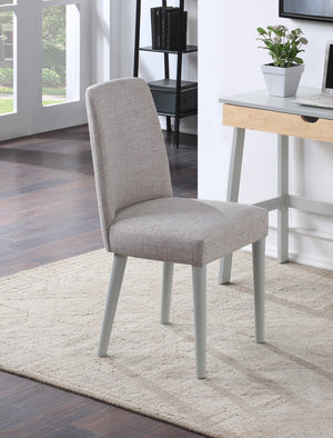 Homeroots 23" Gray Solid Wood And Fabric Upholstered Parsons Chair   530238