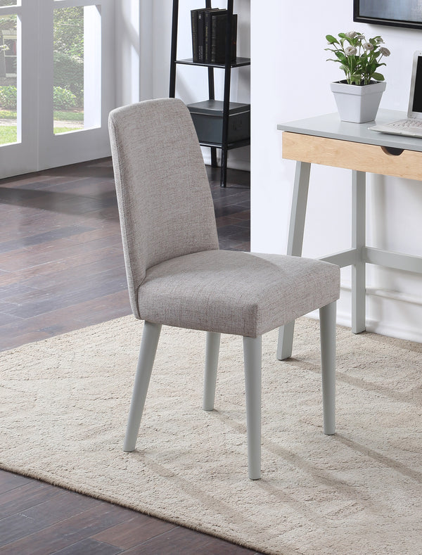 Homeroots 23" Gray Solid Wood And Fabric Upholstered Parsons Chair   530238