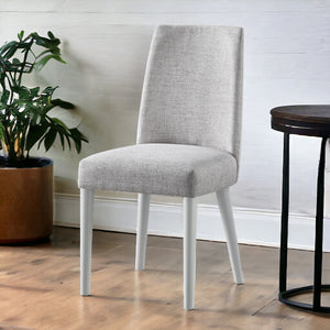 Homeroots 23" Gray Solid Wood And Fabric Upholstered Parsons Chair   530238