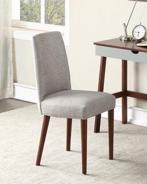 Homeroots 23" Gray And Espresso Fabric Parsons Chair   530239