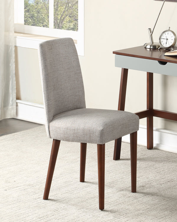 Homeroots 23" Gray And Espresso Fabric Parsons Chair   530239