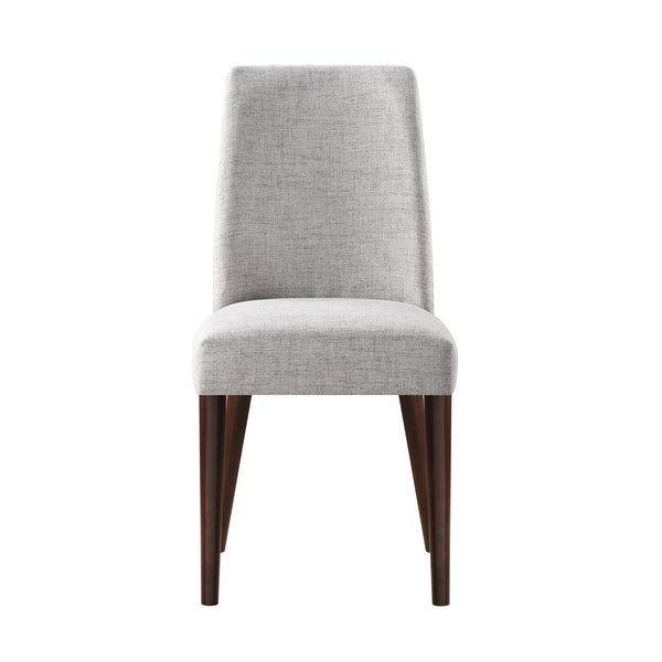 Homeroots 23" Gray And Espresso Fabric Parsons Chair   530239