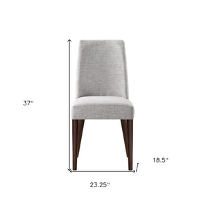 Homeroots 23" Gray And Espresso Fabric Parsons Chair   530239