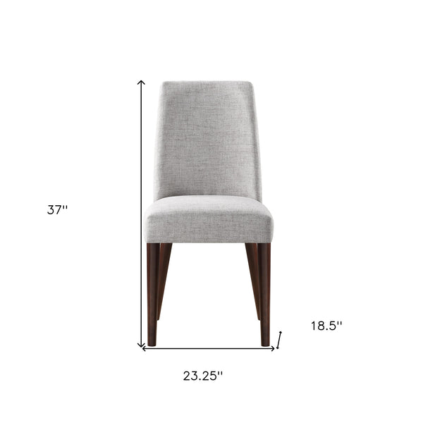 Homeroots 23" Gray And Espresso Fabric Parsons Chair   530239